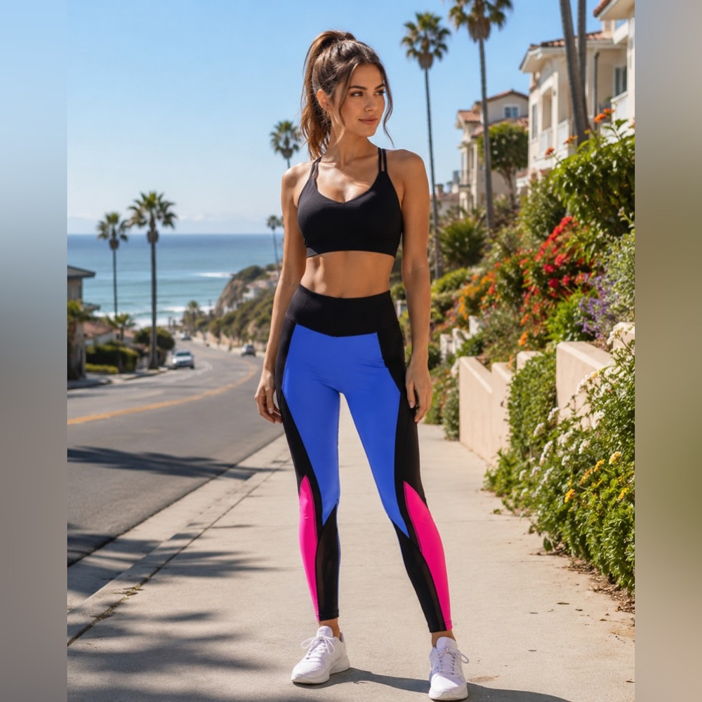 NWT FILA SzS Bright Colorblock Yoga Pants